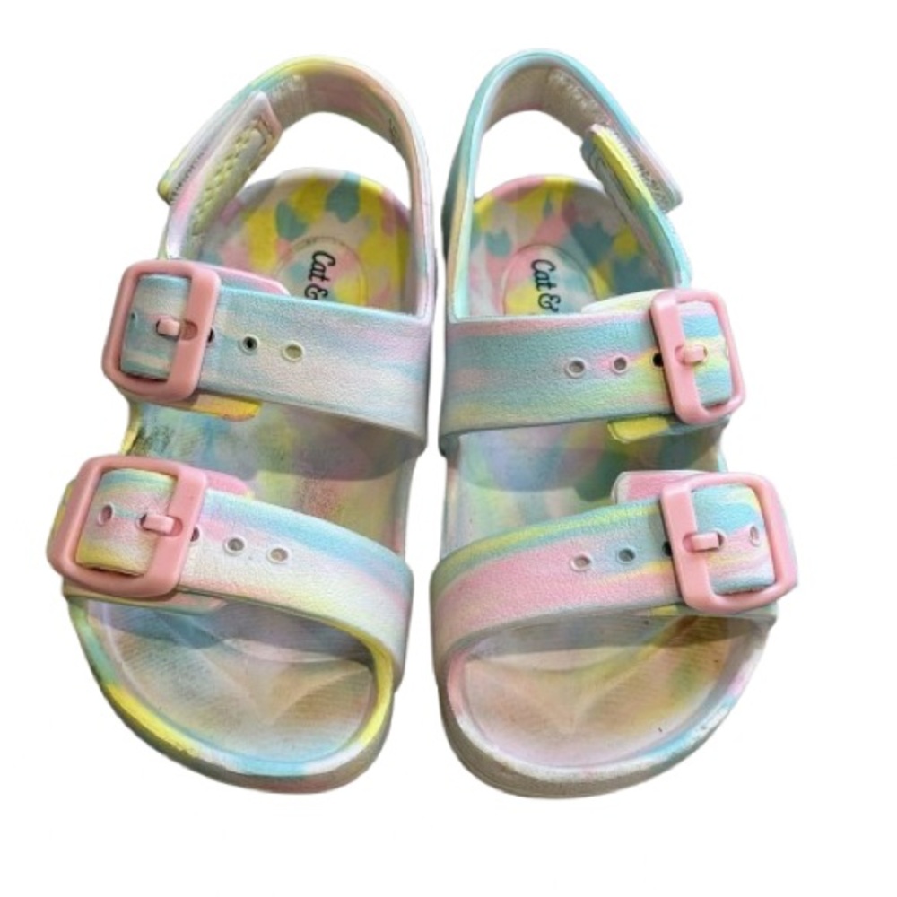 Cat & Jack Pink and Blue Sandals with Adjustable Straps